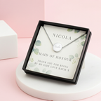 Personalised Disc Necklace|  Engraved Gift Box for Bridesmaids, Weddings & Special Occasions