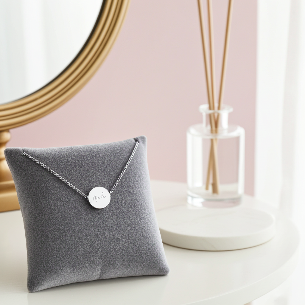 Personalised Disc Necklace|  Engraved Gift Box for Bridesmaids, Weddings & Special Occasions