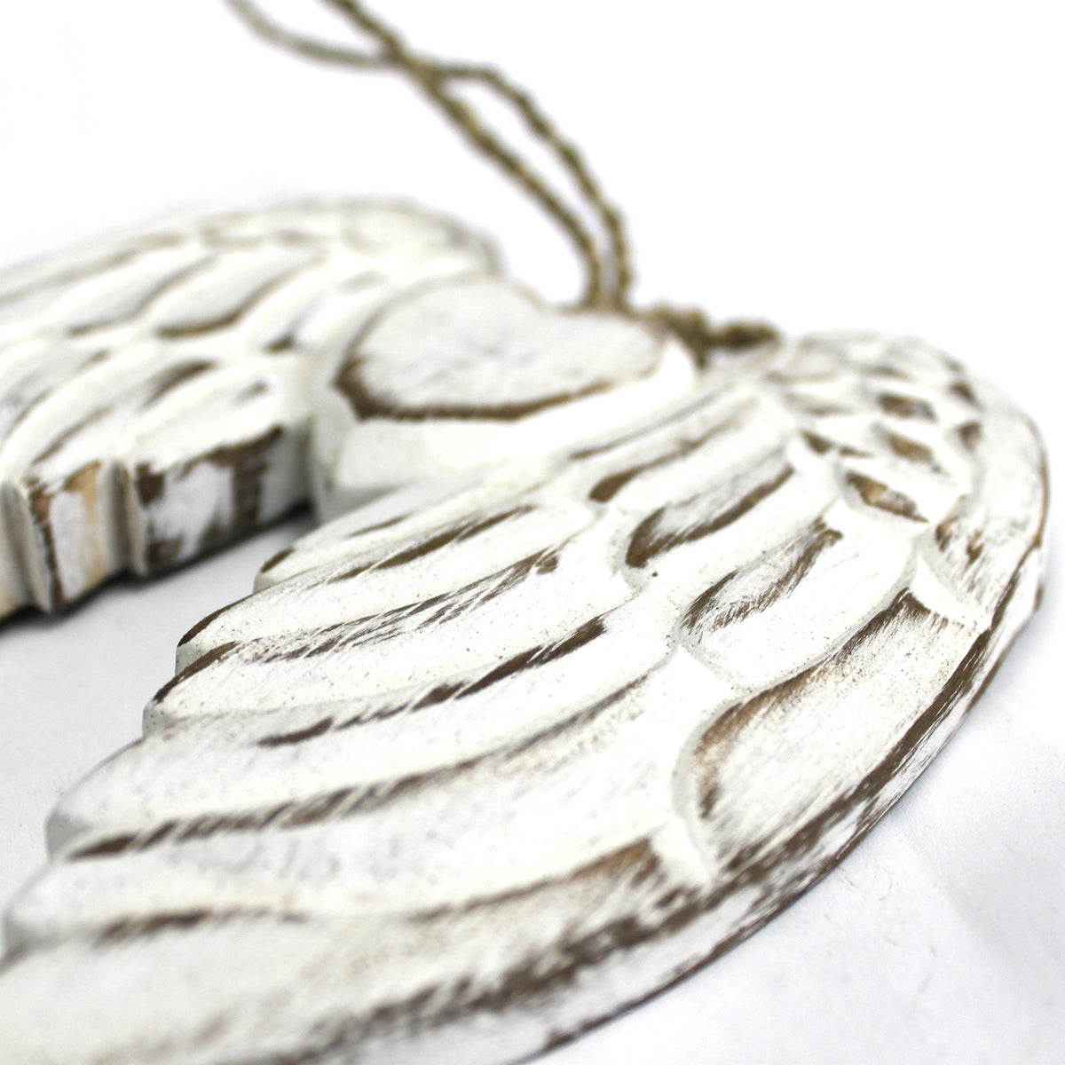 Hand Crafted 24cm Double Angel Wing With Heart - Artfully Curated Creations and identify whats in the image