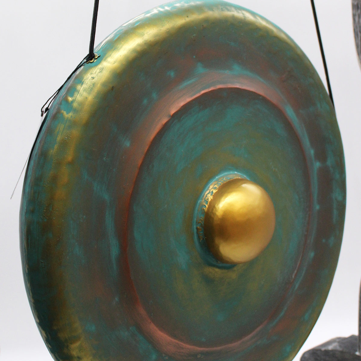 Antique Style Greenwashed Gong - Artfully Curated Creations and identify whats in the image